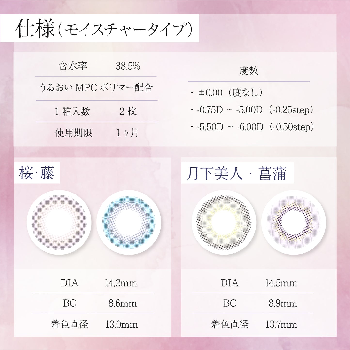 【マンスリー】【モイスト】Bishonenga   hanairo カラーコンタクトレンズ  藤 fuji
